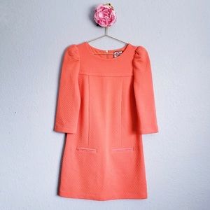 Juicy Couture Coral Quilted 3/4 Sleeve Dress